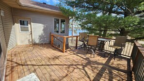 One of two decks on the property. The griddle will be here, off the kitchen. 