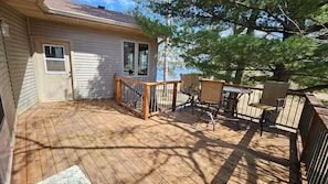 One of two decks on the property. The griddle will be here, off the kitchen.