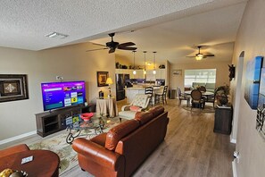 The open concept design lets everyone stay involved.