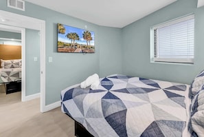 The Queen bedroom offers privacy and peace with soundproof walls and a luxurious build in closet