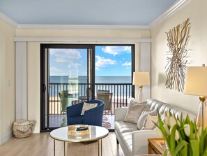 Living Room with Private Beachfront Balcony Access