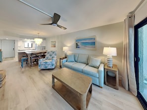 Living Room with Private Beachfront Balcony Access