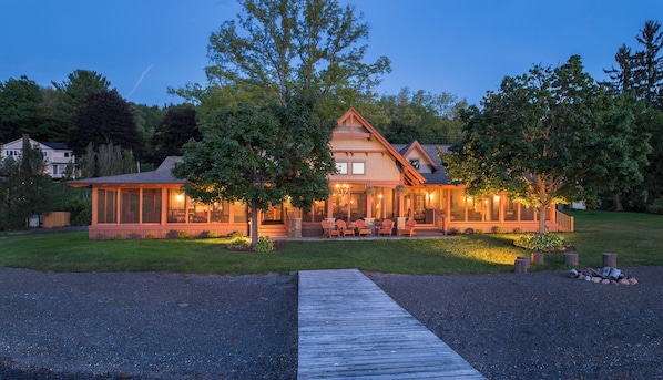 2 permanent docks, raft for swimming, and fire pit on beach