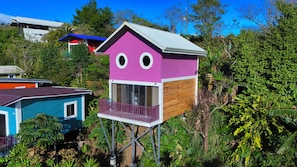 Cabin 3, with loft bedroom with 2 full beds
