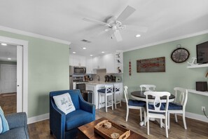View of kitchen area from living room