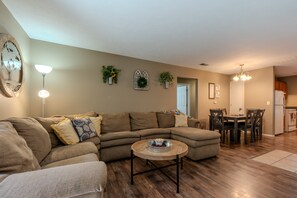 Living Room with Huge Sectional Sofa!
