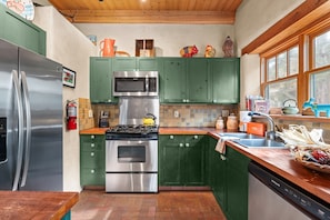 Whip up a delicious meal in the fully stocked kitchen