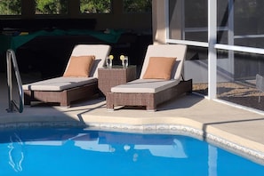 Chaise lounge chairs that are perfect for reading or napping.