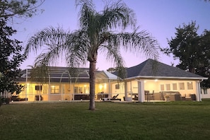 The 1,700 foot lanai and outdoor living area. Well lit and fully screened.