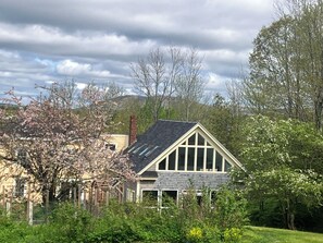 Back view from garden, of upper studio space