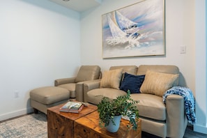Sink into the overstuffed couch for TV time!
