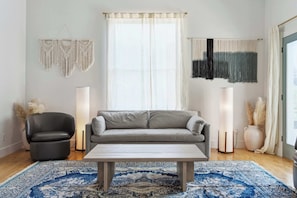 queen sleeper sofa in living room
