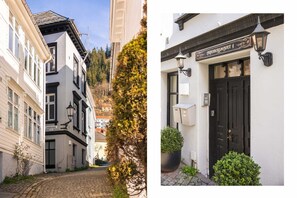 Exterior views of the property, highlighting the architectural style and surroundings.