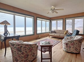 Sun room with amazing views out over Lake Michigan