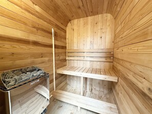 Relax at the end of the day in the two person sauna