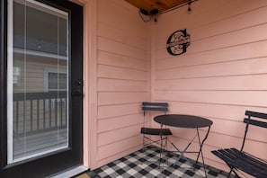 enjoy coffee or dine al fresco on the porch