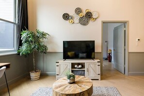 Living room tv with ESPN+ and Netflix