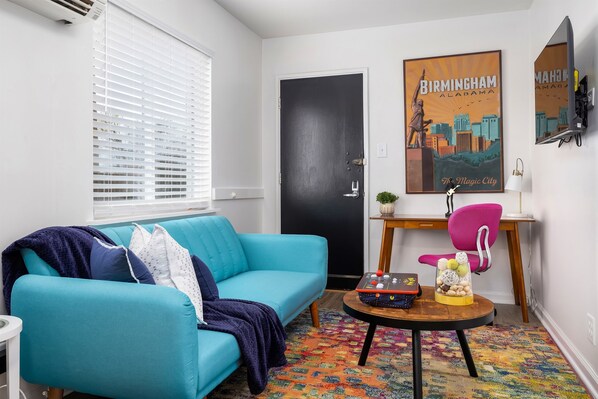 Living room for lounging or catching up on last minute work to-dos