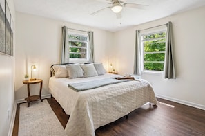 2nd Bedroom with a king size bed & smart
TV