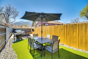 Fenced Backyard | Gas Grill | Outdoor Dining Area | Hot Tub | Gas Fire Pit