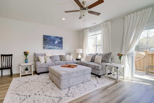 Hampstead Vacation Rental | 3BR | 2BA | 1,700 Sq Ft | Stairs Required