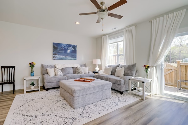 Hampstead Vacation Rental | 3BR | 2BA | 1,700 Sq Ft | Stairs Required