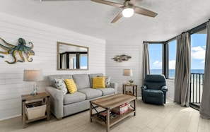 Access to the balcony with blackout curtains for convenience.