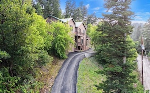 Paved circular driveway