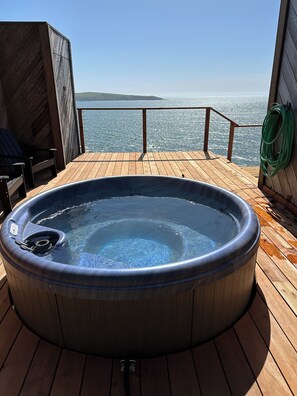 Hot tub with ocean view