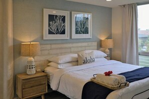Sink into sumptuous sheets for a good night's rest.