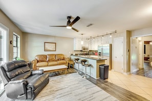 Living Room | 1st Floor | Fireplace | Books/Board Games