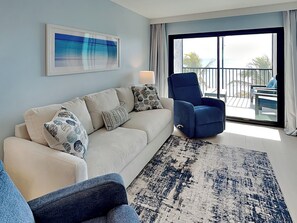 Living Room with a Smart TV, Gulf Views and Balcony Access