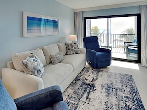 Living Room with a Smart TV, Gulf Views and Balcony Access