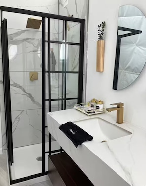 Private full bathroom with shower and luxury finishes