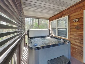Hot Tub located off the Primary Bedroom