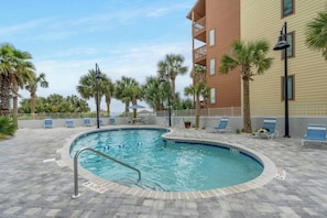 Take a cool dip in the pool after a fun day at the beach.