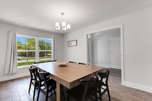 Architecture, Building, Dining Room, Dining Table, Furniture