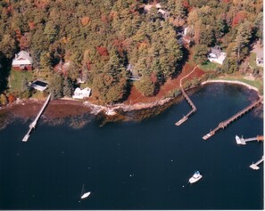 Fall aerial view of cottage