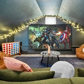 The magical theater room is perfect to keep you kids busy!