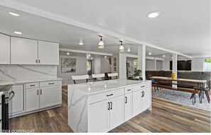 Spacious kitchen with essentials and open design for easy, convenient cooking.