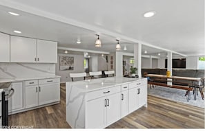 Spacious kitchen with essentials and open design for easy, convenient cooking.