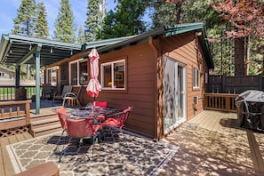 Gather outside and enjoy the pines.