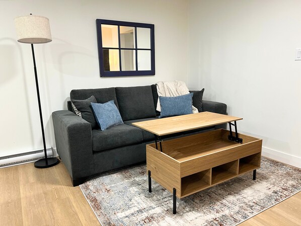 Lift top coffee table for working or dining.
