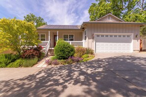 Two car garage and private driveway.