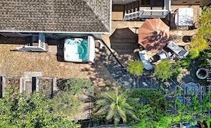 Layout of master bedroom balcony access to hot tub