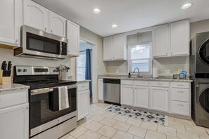 Prepare your favorites meals in our spacious kitchen complete with cooking basics.