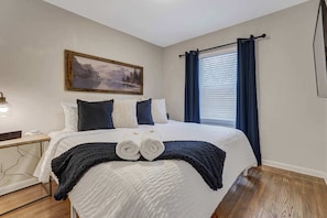 Enjoy kicking back in the wonderfully comfortable King bed with soft, clean linens.