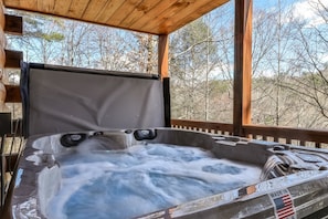 Soak Away In The Covered Hot Tub
