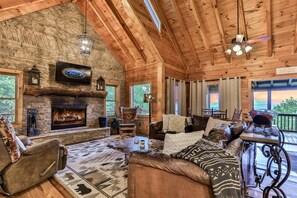 Cozy Up By The Wood Burning Fireplace 