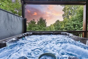 Soak Away In The Covered Hot Tub 